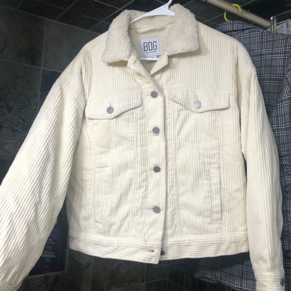 UO BDG Sherpa Corduroy Jacket white